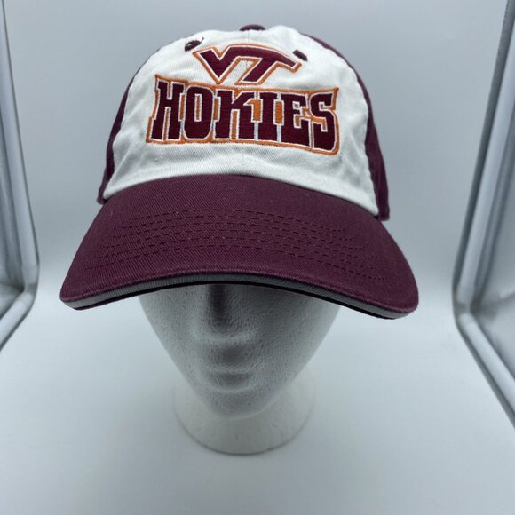 Virginia Tech Hokies Maroon & White Cap Hat Strap-back VT Captivating Headwear - Picture 3 of 16